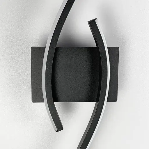 Хвилеподібний настінний чорний світильник у корпусі 80 см Арт. WM27/800 Line F - фото 2