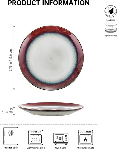 Домашні десертні тарілки Henten, порцеляна, тарілка для торта з 4 предметів, барвистий діаметр 20 см, плоска тарілка для сніданку/ - фото 4