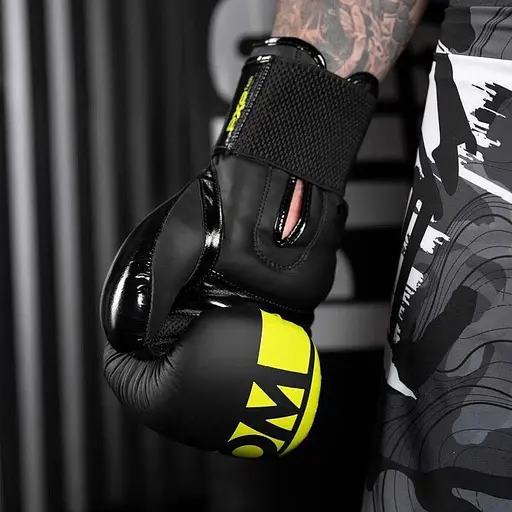 Перчатки боксерские Phantom Athletic Apex Elastic Black/Neon Yellow - 14 унций - фото 5