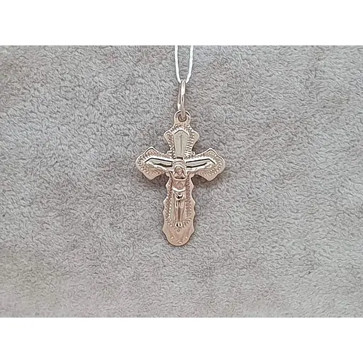 Золотий хрестик Харківська ювелірна фабрика. Розп'яття Христа. 11052-А - фото 2