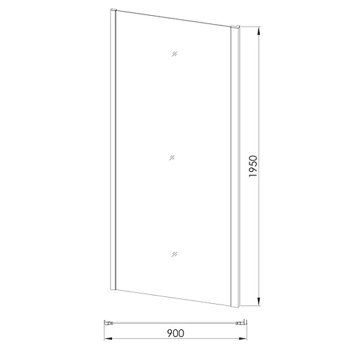 Бічна стінка Eger 90x195 см для комплектації з дверима прозоре скло 6 мм профіль хром 599-W090, прозорий, хром - фото 2