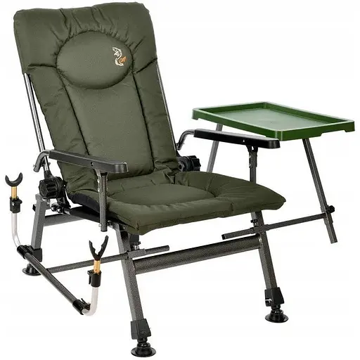 Крісло рибальське M-Elektrostatyk new весна 2021 F5R ST/P NN розкладне столиком та тримачем вудки - фото 1