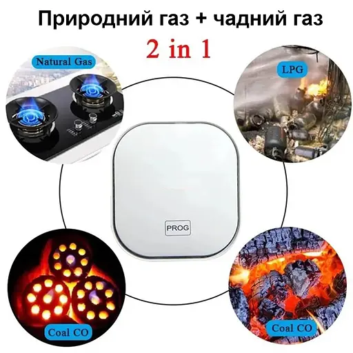 Wifi датчик утечки природного газа + угарного газа 2 в 1 Konlen CM-20, уведомление в приложение на смартфон (100684) - фото 3