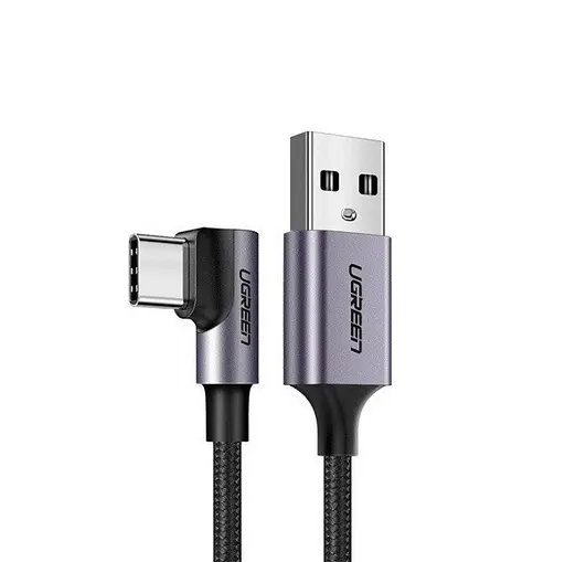 Кабель UGREEN US284 Right Angle USB-A to USB-C Cable 3m (Space Gray) (UGR-70255) - фото 1