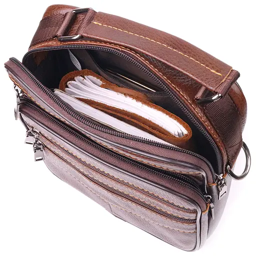 Кожаная сумка мужская Vintage 20х23х7 см sum0022396 - фото 4