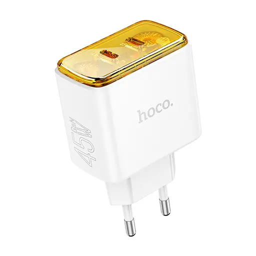 Сетевые зарядные устройства Hoco CS43A 2 Type-C PD 45W белый - фото 3