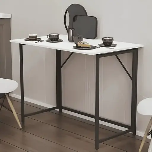 Стіл розкладний Моріс Ferrum-decor 750x1000x600 Чорний метал ДСП Біле 16 мм (FRD-104669)