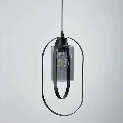 Підвісний світильник із графітовим плафоном у чорному корпусі 34х20 см | Арт. 12513/1 GR | Line F - фото 2