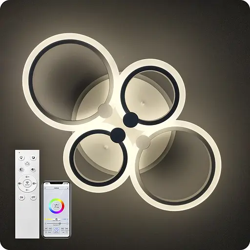 Люстра светодиодная 517 Light 3color с пультом 76 Вт Белый (02043) - фото 3