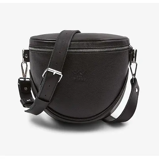 Шкіряна сумка поясна-кроссбоді Vacation чорна - фото 1