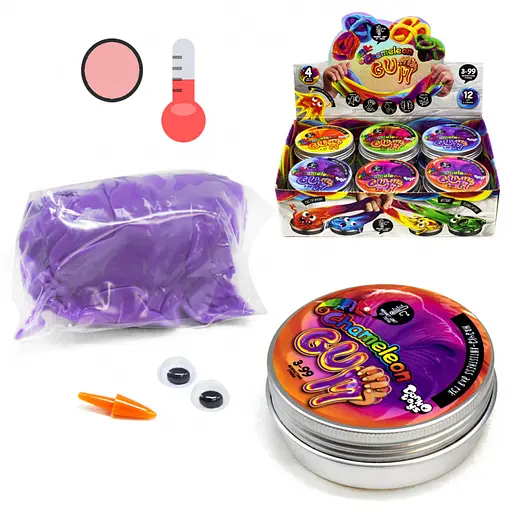 Жуйка для рук "Chameleon Gum" GUM-01-01UС в металевій коробочці Фіолетово-рожевий