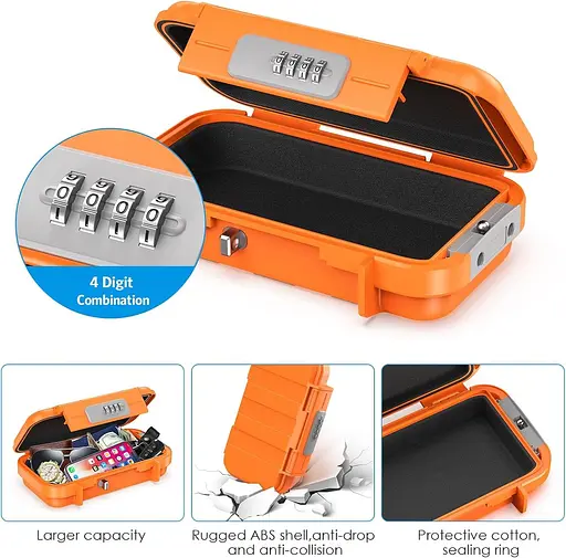 Портативний сейф AMIR, LockBox з кодом, водонепроникний протипригінний мінібезпечний для подорожей - фото 5