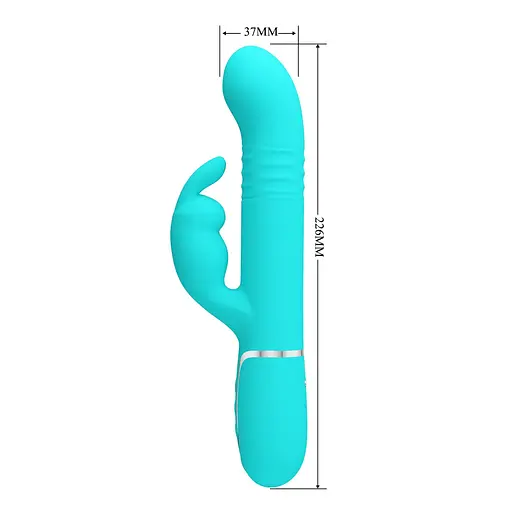 Вибратор-кролик Pretty Love Twinkled Tenderness Coale 22.6 см бирюзовый - фото 9