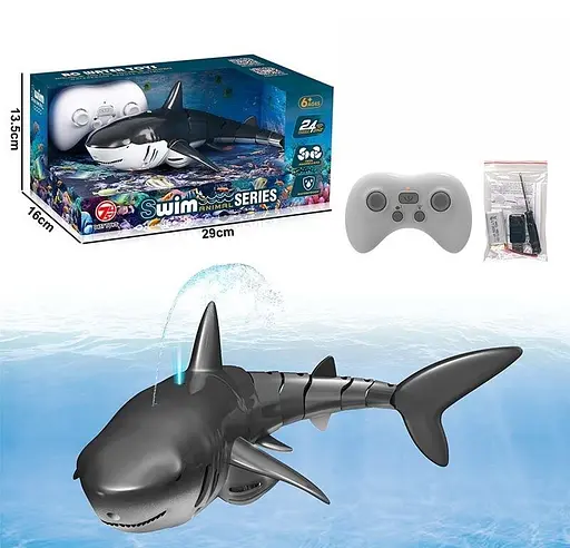Акула на радіокеруванні, плаває у воді акумулятор 3.7 V, пульт 2.4 GHz - фото 1