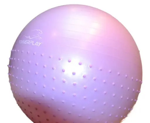 М'яч для фітнесу (фітбол) напівмасажний PowerPlay 4003 Ø75 cm Gymball Бузковий + помпа (PP_4003_75cm_Light-purple) - фото 5
