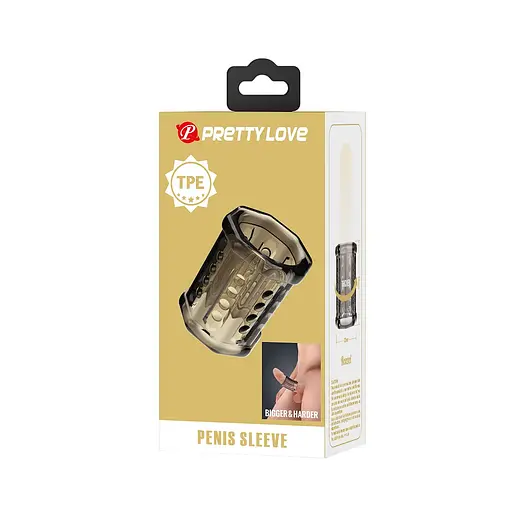 Насадка на пеніс Pretty Love Penis Sleeve Ronael, 5.5 см (сірий) - фото 7