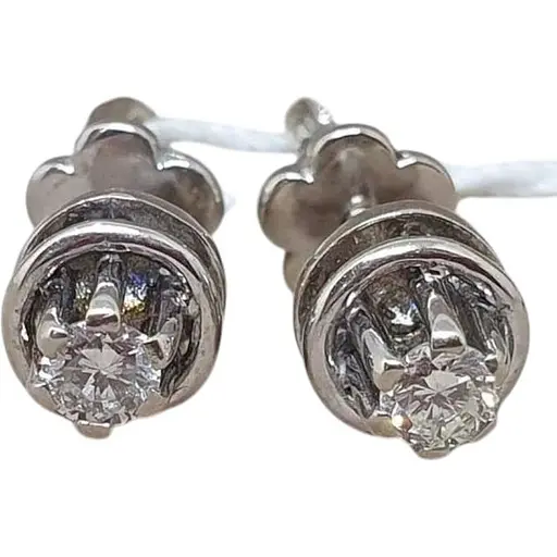 Золоті сережки-пуссети Гаразд з діамантами. Артикул 3032433Б