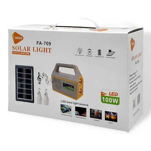 Кемпинговый фонарь FA-709 + Powerbank на солнечной батарее + FM радио + Bluetuth колонка - фото 6