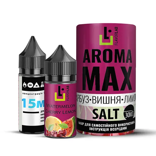 Набор компонентов для самозамеса солевой заправки Flavorlab Aroma MAX 30 мл Арбуз-Вишня-Лимон, 0-65 мг (17939)