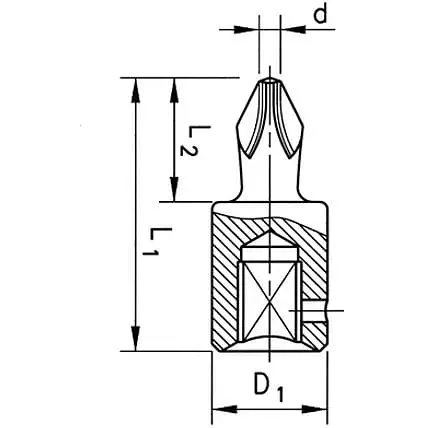 Ключ торцевий Wurth 1/4" РH1 L28мм (арт. 071511801) - фото 2