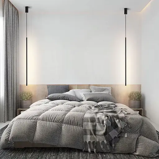 Линейные подвесные светильники в черном каркасе длиной 80 см | Line F | Арт. J014/800 BK - фото 1