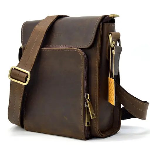 Чоловіча шкіряна сумка через плече TARWA 26х22х6 см sum0025808 - фото 3