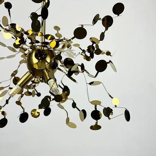 Подвесной латунный светильник из гибких кружочков из металла Ø 40 см | Line F | Ст. 1030-400 AB - фото 6