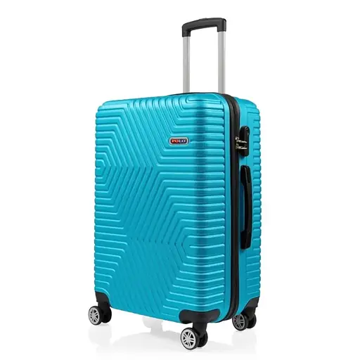 Чемодан Большой (L) Поликарбонат На 4-х Двойных Колесах 120Л POLO ПК010-L Бирюза