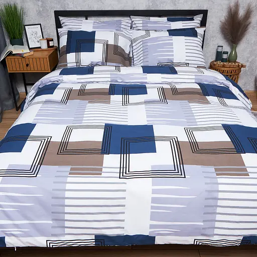 Пододеяльник Moon&Star Бязь Gold Люкс Bold Lines King Size 220x240 см - фото 2