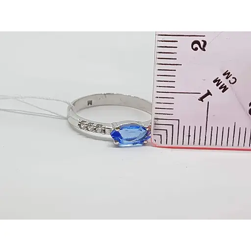 Серебряное кольцо Агни Момент с кварцем tanzanite и фианитами. 1309/1Р-QTANZ 17 - фото 5