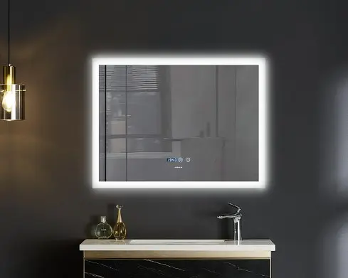 Зеркало Mixxus FLAT MR04-100x80 с LED Touch, Anti-fog, димером, регулировкой яркости, часами (MI6927) - фото 4