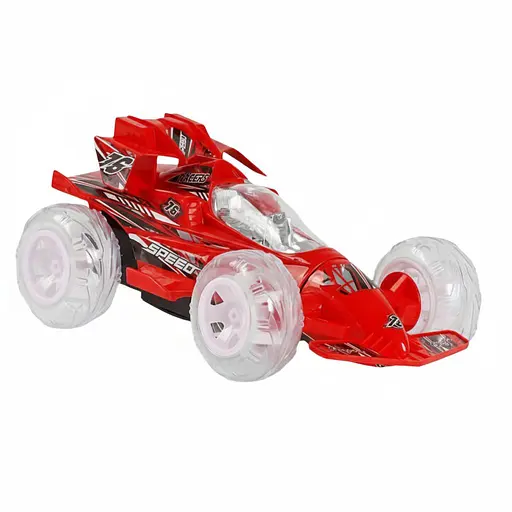 Радиоуправляемая трюковая машина FA 9821-02, акум. 4.8V, 2.4GHz, 360°, прозрачные колеса, свет и звук, Красный