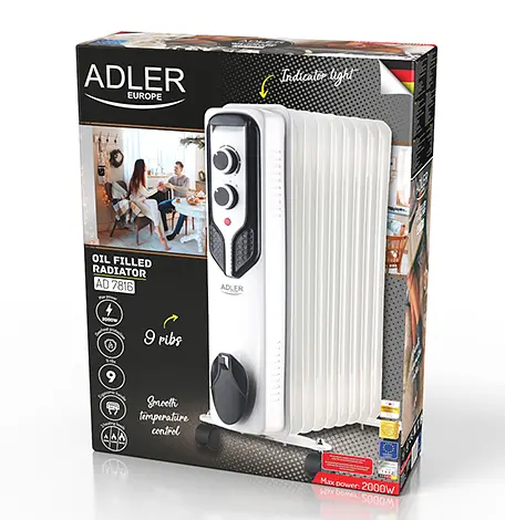 Масляный радиатор Adler AD 7816 (9 ребер) - фото 7