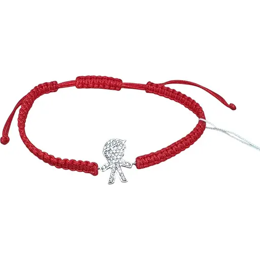 Браслет из текстиля TOP Silver с серебряными вставками. 550129Б