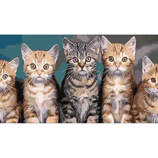 Набор для росписи по номерам Котята, Strateg, 50x25 см, WW199