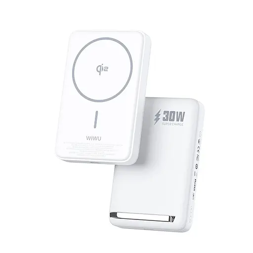 Портативное ЗУ Power Bank WIWU Wi-P031 Magnetic с БЗП 30W 10000 mAh White