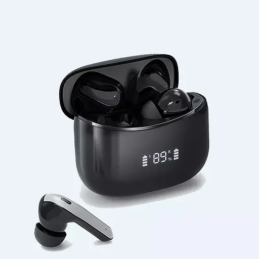 Бездротові Bluetooth навушники TWS BX15 із зарядним кейсом, сенсорами керування та індикатором заряду Чорні - фото 4