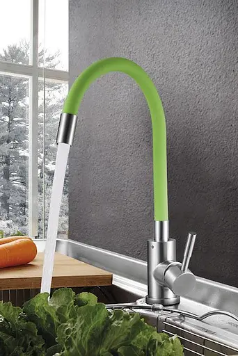 Змішувач для кухні Udis EZA4-F090GN гнучкий гусак нержавіюча сталь зелений 30412 - фото 3