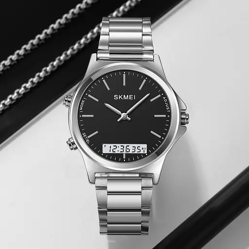 Наручний годинник чоловічий 2120SIBK Silver-Black Skmei acs0030259 - фото 4
