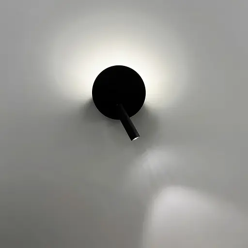 Черное бра со спотом в круглом корпусе Ø 15 см Line F Арт. WJ034/150 BK - фото 5