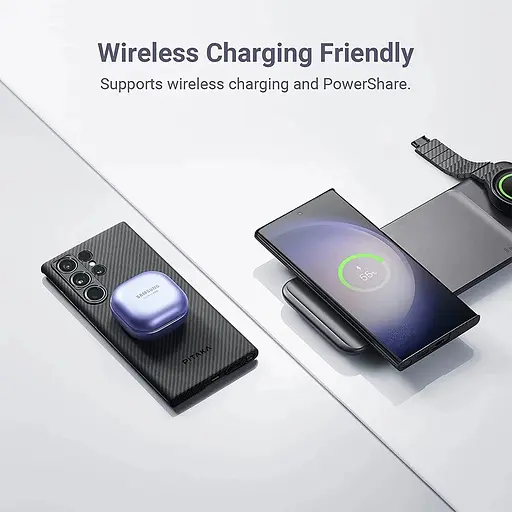 Оригинальный противоударный чехол для Samsung Galaxy S23 Ultra Pitaka MagEZ MagSafe Case 3 Twill Black/Grey - фото 4