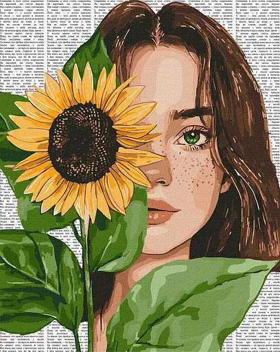 Набор для рисования по номерам "Барвиста поезія: Соняшник" Ideyka 40х50 см КНО8632