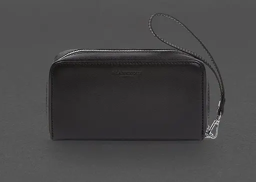 Кожаный клатч-купюрник 4.0 черный краст - фото 1