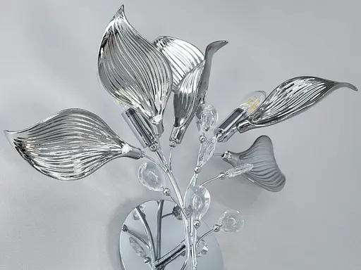 Красивий світильник Diasha з фарфоровими елементами, 2 лампи, хром - фото 3