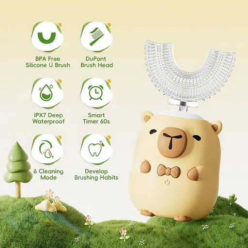 Детская электрическая зубная щетка U-образная с 6 головками щетки - фото 3