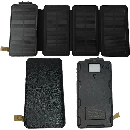 Повер банк с солнечной панелью на 36800 mAh. Универсальная мобильная батарея с фонариком - фото 2