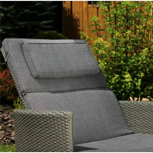 Садовый шезлонг Di Volio Breso из серого ротанга - фото 8