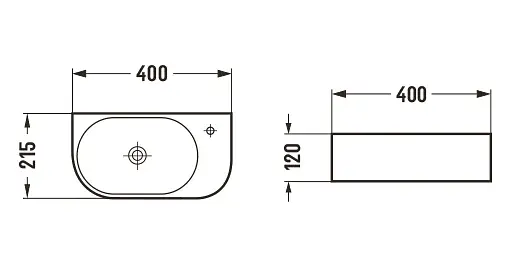 Умивальник Mexen Viera 40 black matt лівий накладний підвісний MEX-21274085L, Чорний матовий - фото 2