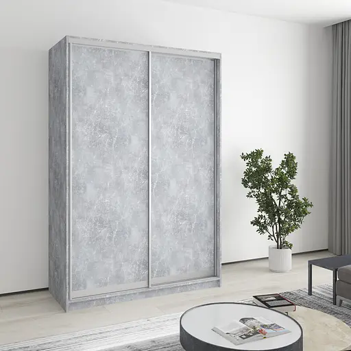 Шкаф-купе двухдверный MebelStar Стандарт AL 2ДСП 140x60x210 см Бетон (MBS-2337)