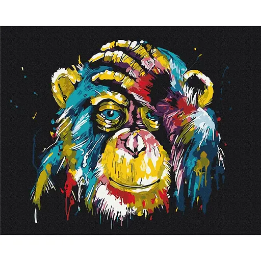 Картина за номерами Барвиста шимпанзе Brushme 40x50 см кольорова 000277100